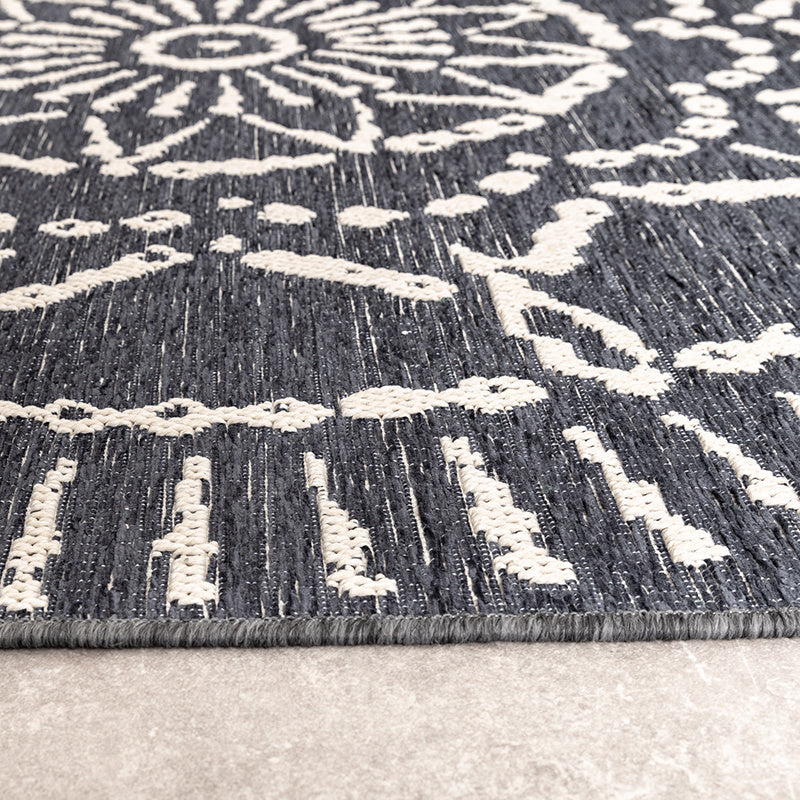 Modern Outdoor Rug - Porto Aztec Gray/Blue