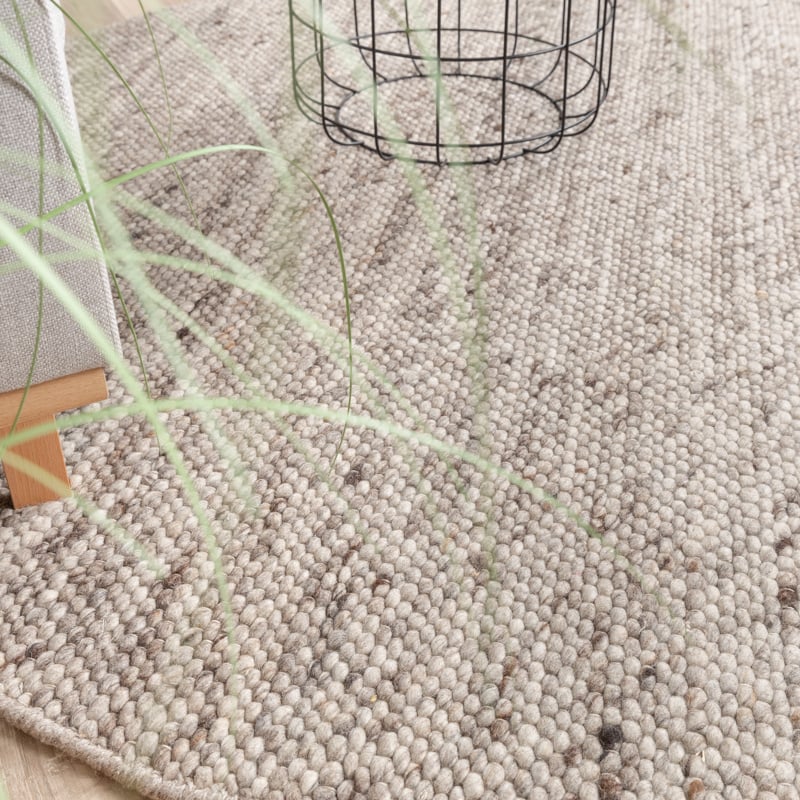 Round Wool Rug - Feline Brown/Blended