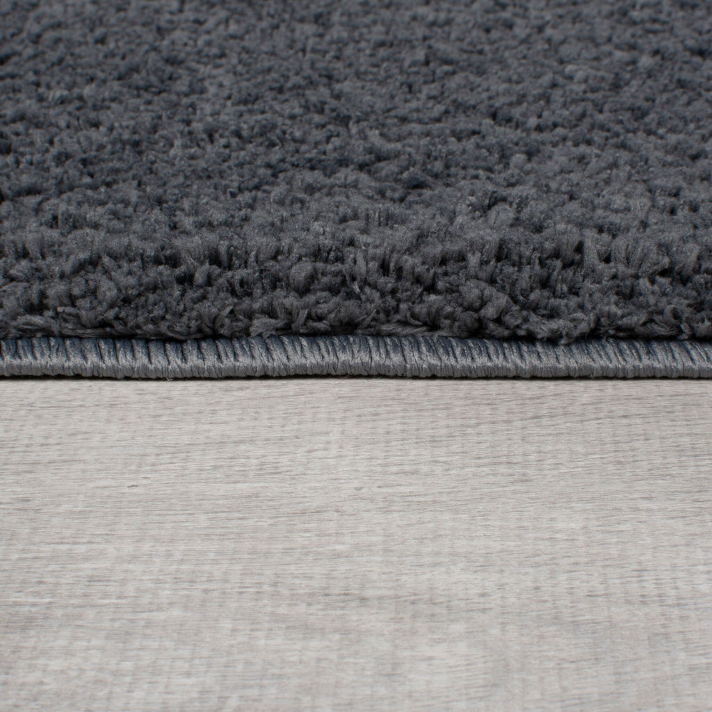 Round shaggy floor rug - Farenzo Grey
