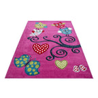 Children's floor rug - Mila Owls Lilac