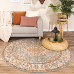 Round Vintage Rug - Thirza Medallion Light Blue/Multicolour
