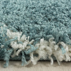 Round Berber Floor Rug - Agadir Circle Blue/Cream