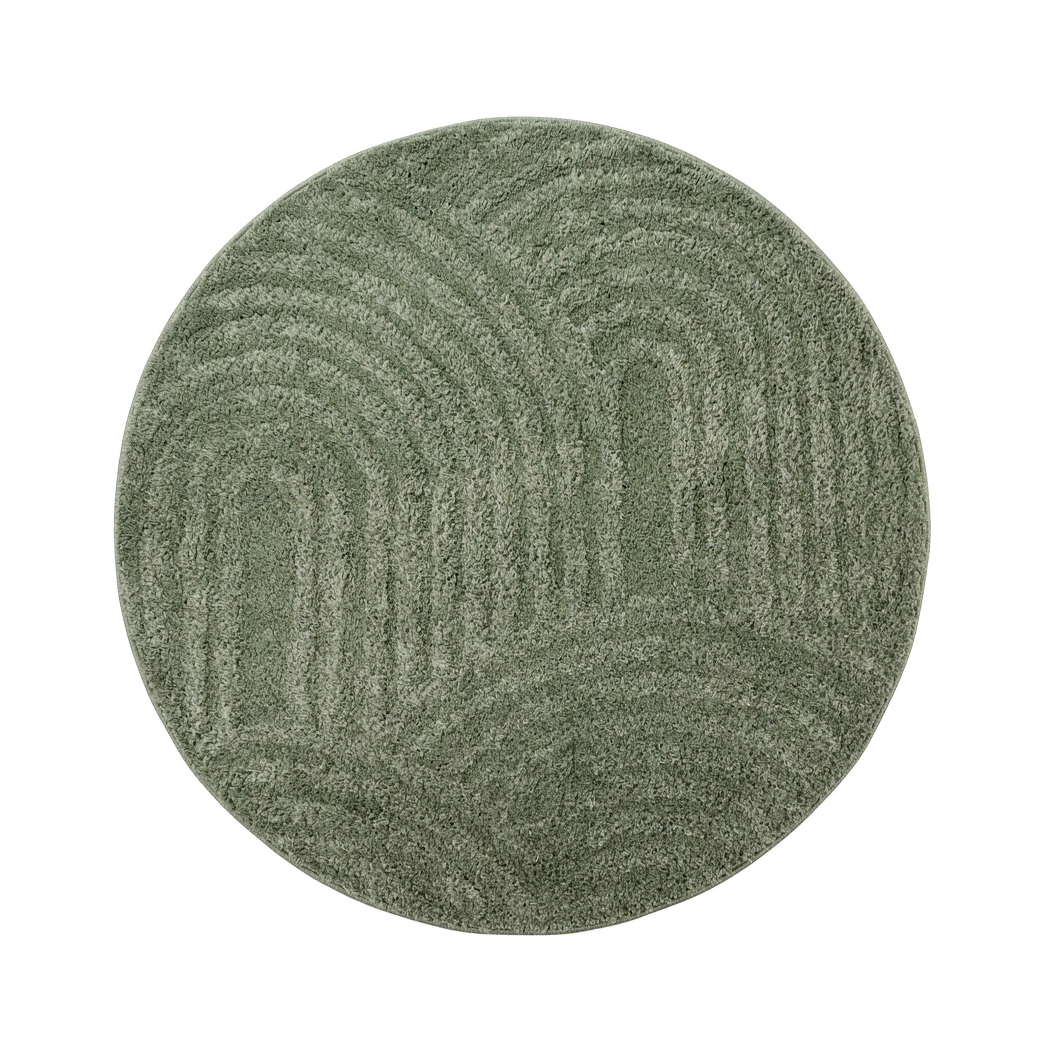 Round Scandinavian rug - Lova Arches Green