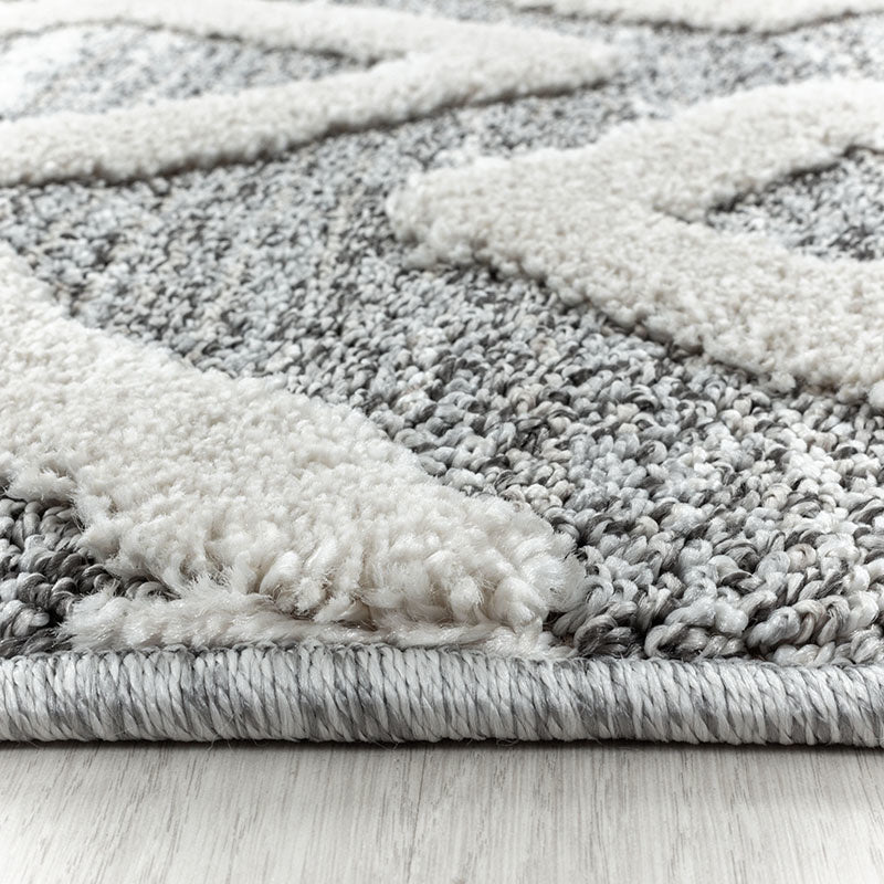 Scandinavian floor rug - Pitea Retro Grey/Cream