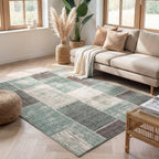 Patchwork Rug - Spring Green/Grey