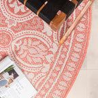 Round Outdoor Rug - Summer Oriental Pink