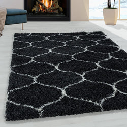 Berber Floor Rug - Agadir Circle Anthracite/Cream