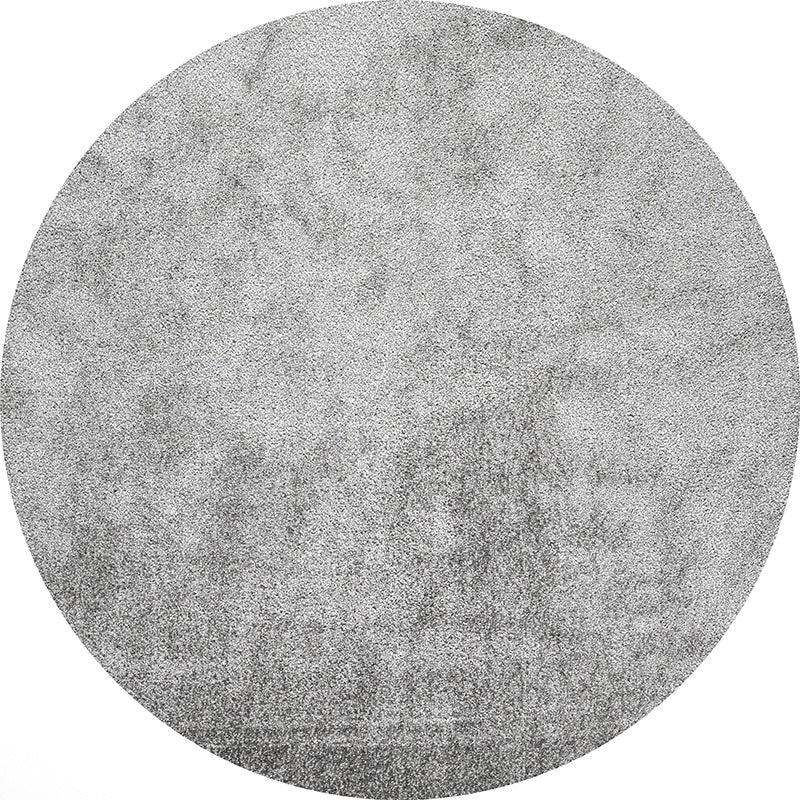 Round High Pile Rug - Glazy Light Grey
