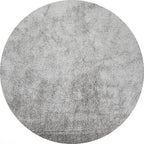 Round High Pile Rug - Glazy Light Grey