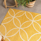 Geometric Outdoor Rug – Faro Ripple Yellow