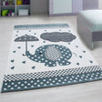 Children's floor rug - Anna Elephant Umbrella Blue
