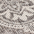 Round Outdoor Rug - Summer Oriental Grey