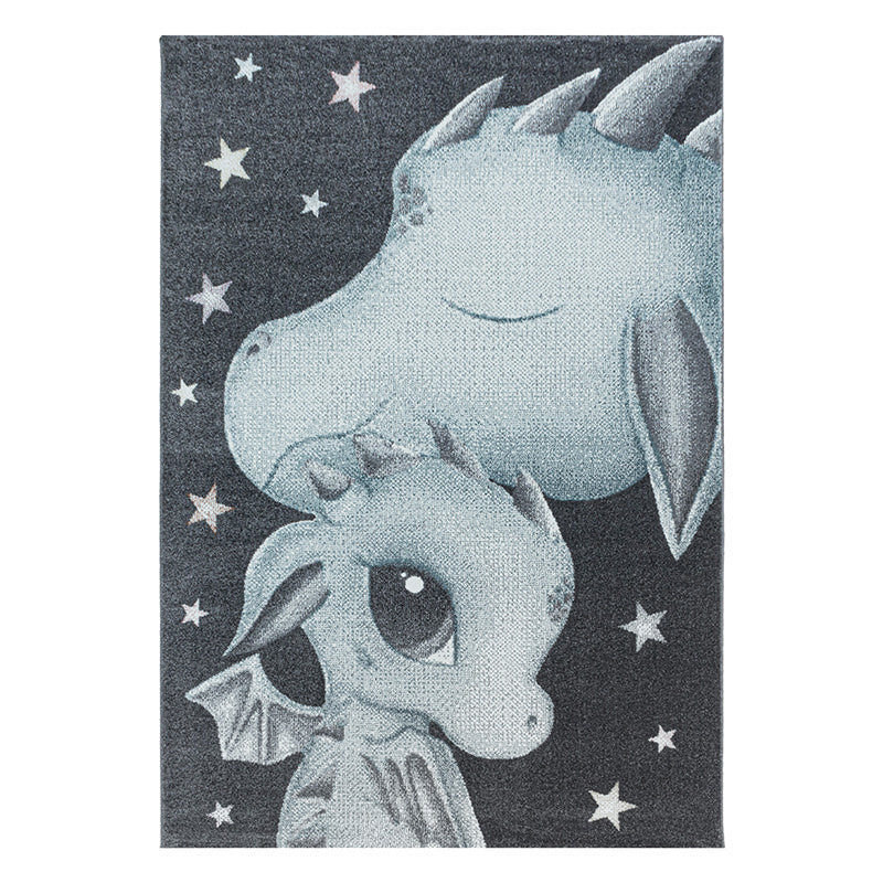 Kids floor rug - Fleurtje Dragon Blue