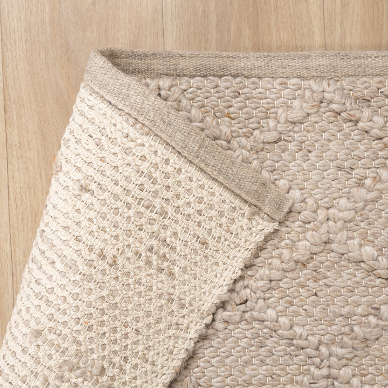 Wool Woven Rug - Knit Beige