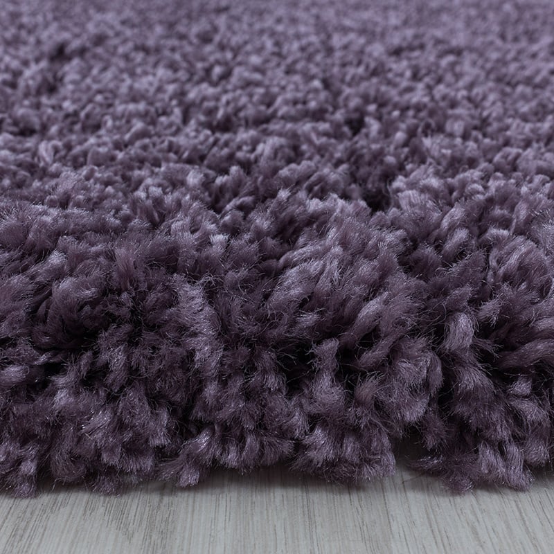 Round high-pile floor rug - Softy Purple