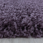 Round high-pile floor rug - Softy Purple