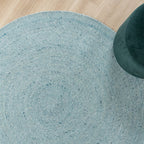Round Wool Rug - Wise Blue