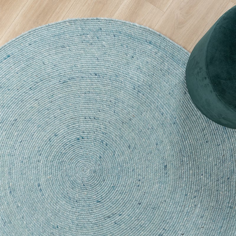 Round Wool Rug - Wise Blue