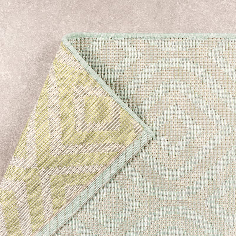 Square Outdoor Rug - Summer Retro Mint
