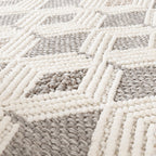 Sustainable floor rug - Lorre Blocks White/Grey