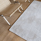 Modern Floor Rug - Meditation Coral 9228 White