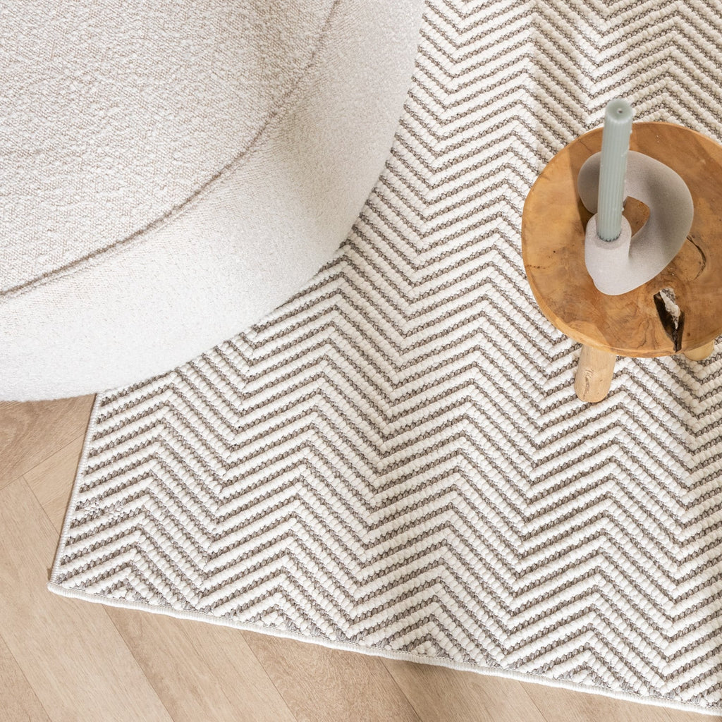 Sustainable floor rug - Lorre Lines Cream/Grey