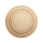 Round Jute Outdoor Rug - Mavi Border Cream/Brown
