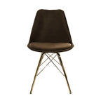 Chair Velvet Coffee Brown - Gold frame