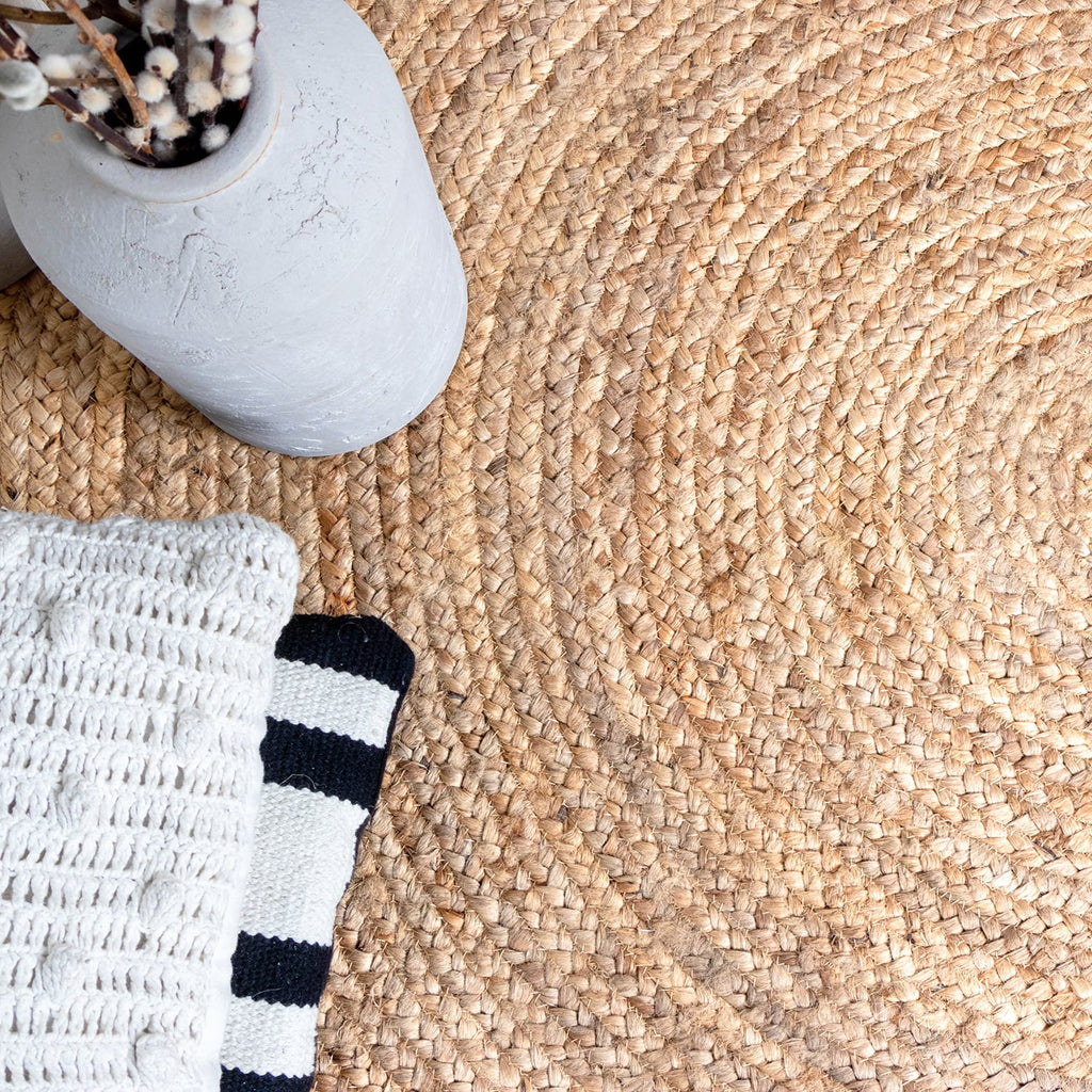 Jute Rug - Fair Round Natural/White