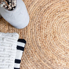 Jute Rug - Fair Round Natural/White