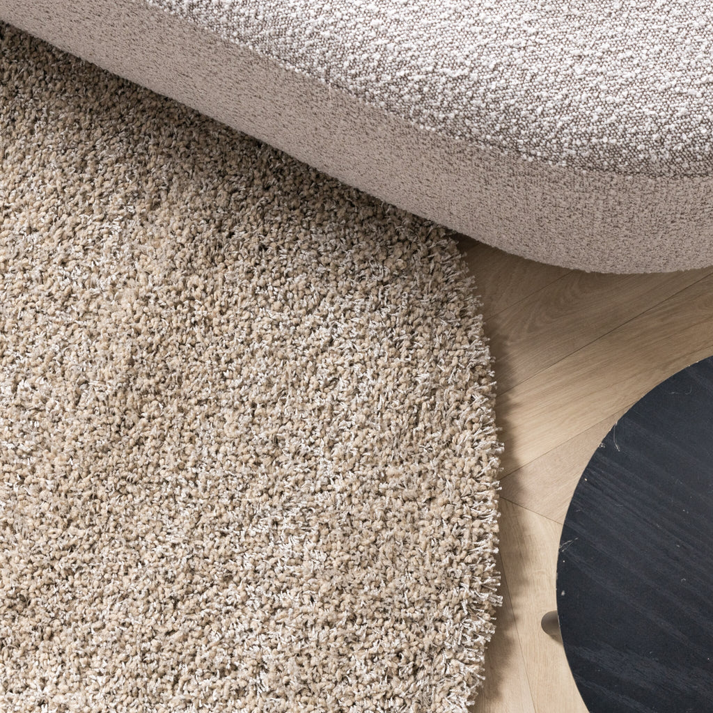 Round shaggy rug - Yves Taupe