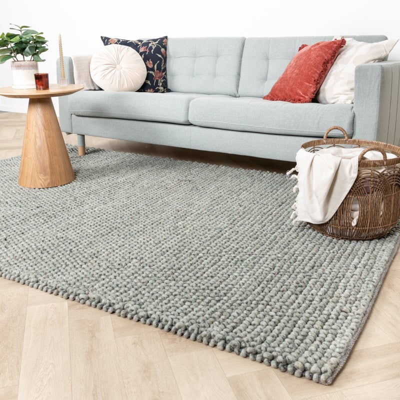 Wool Rug - Luminous Green/Grey