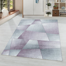 Low-pile Floor Rug - Smoothly Design Purple/Grey