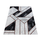 Modern Floor Rug - Marble Design Grey/Brown