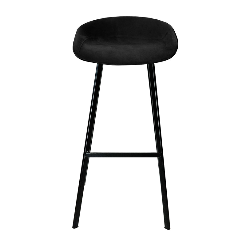 Velvet Bar Stool - Black