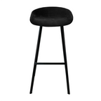 Velvet Bar Stool - Black