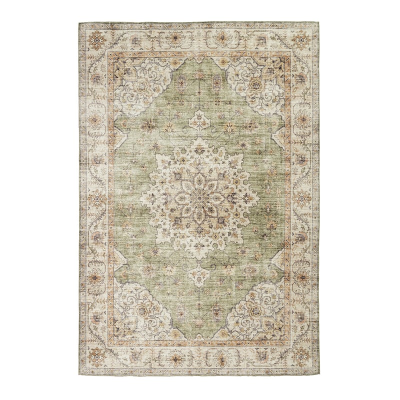 Vintage Outdoor Rug - Santo Medallion Green