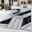 Modern floor rug - Marble Design Grey/Silver