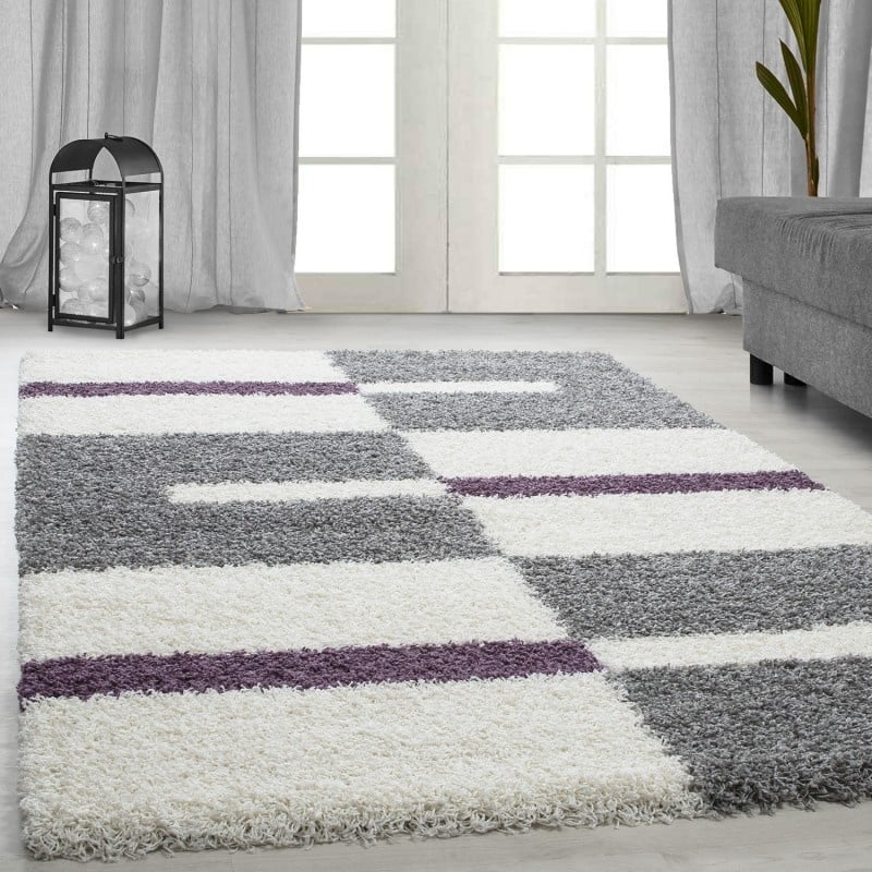 High-pile floor rug - Gala Purple