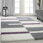 High-pile floor rug - Gala Purple