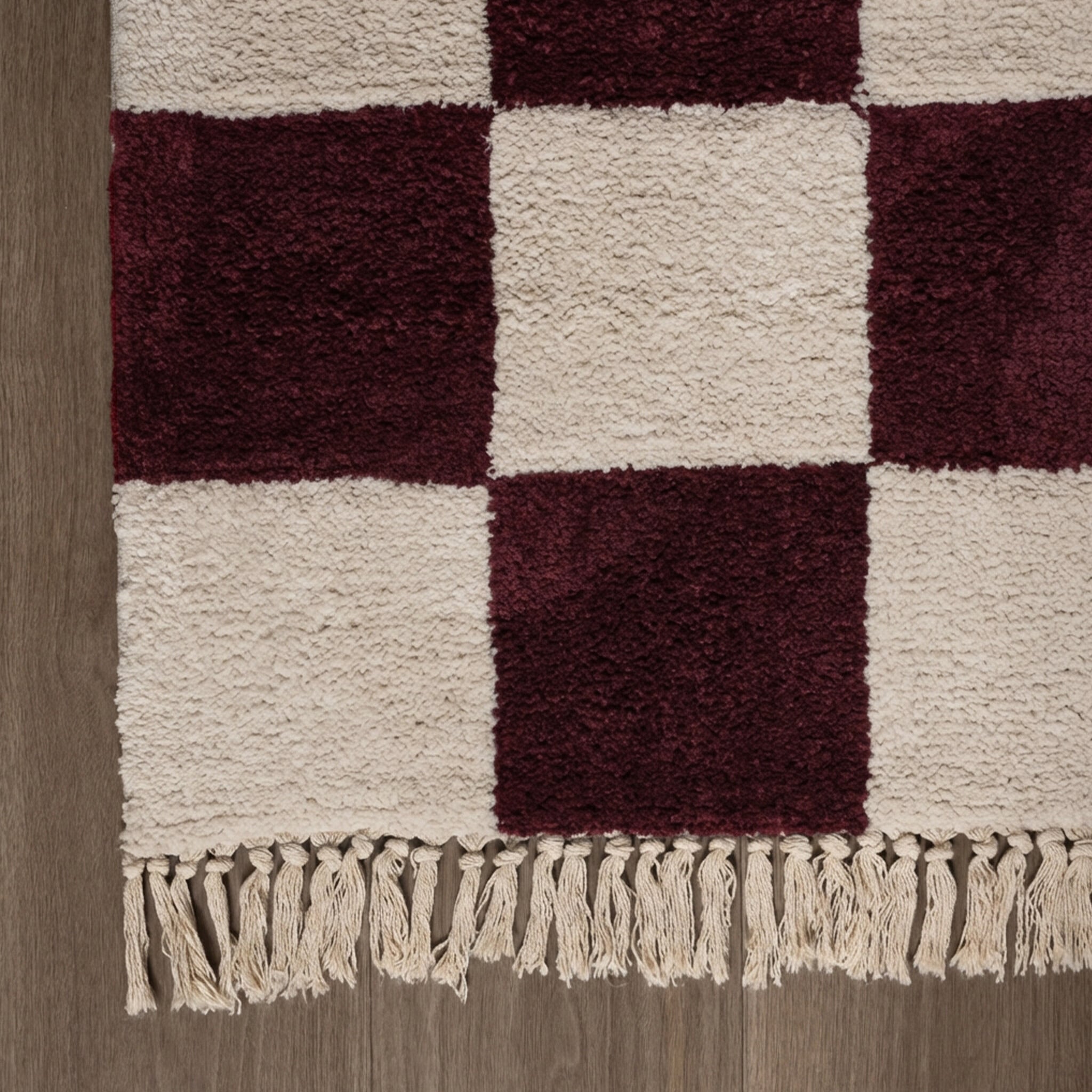 Checkerboard rug - Blox Fringe Red