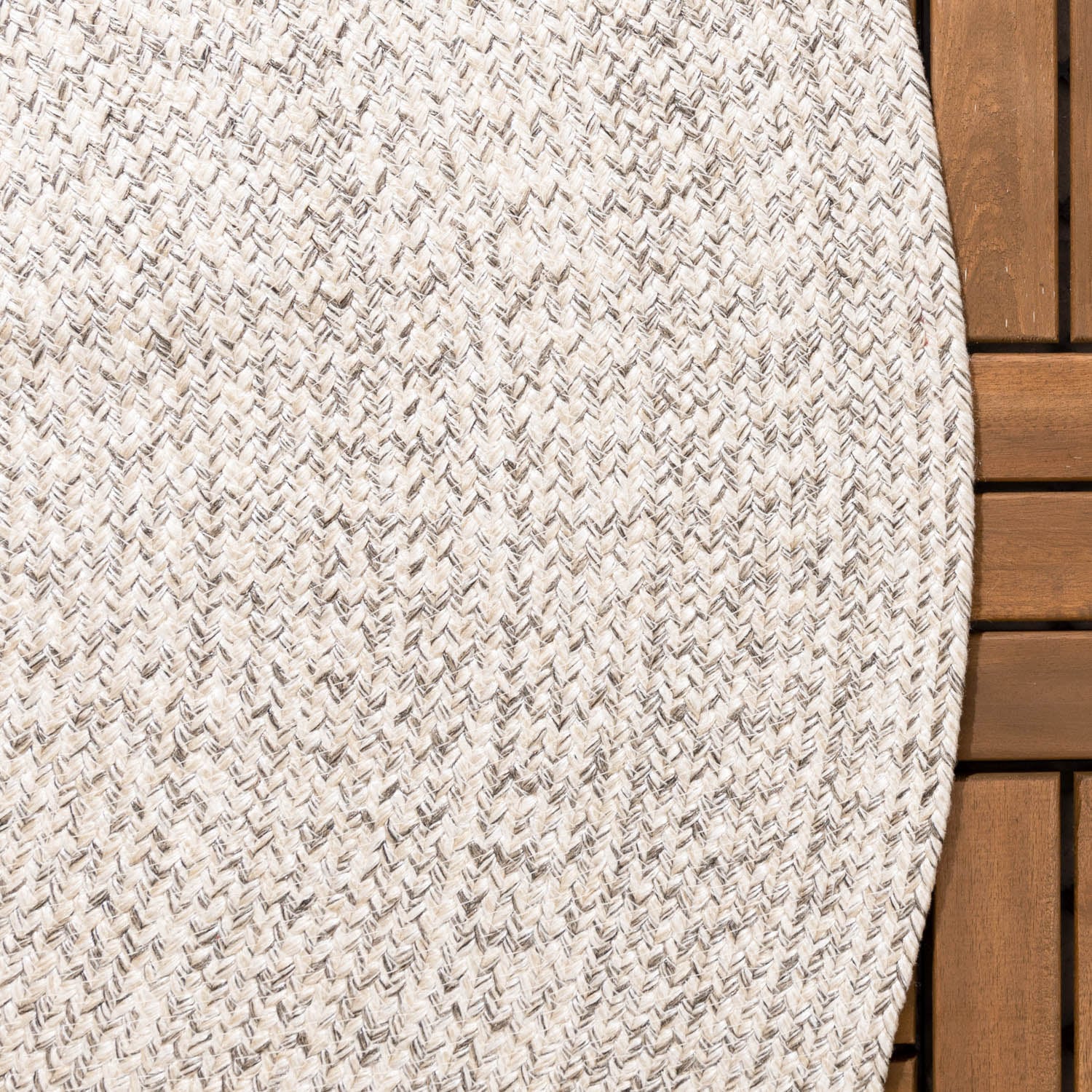 Round Jute Outdoor Rug - Bali White