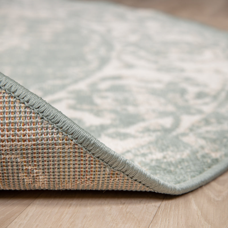 Round Vintage Rug - Spring Medallion Green/Cream