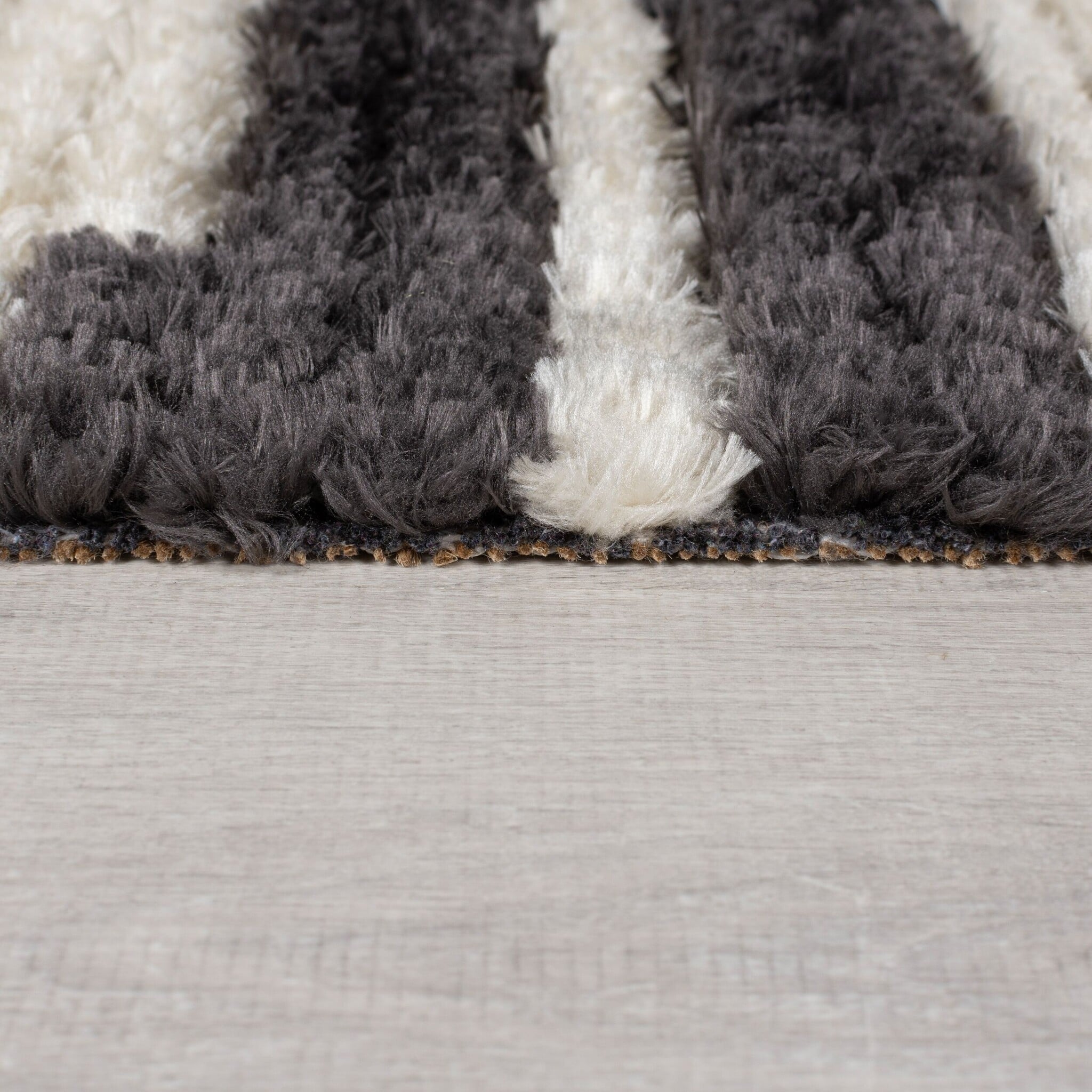 Berber floor rug - Lino Black/White