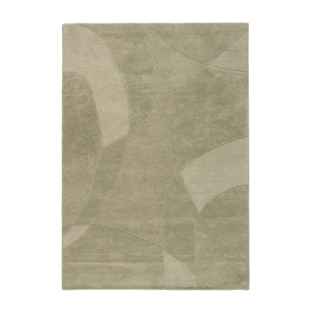 Modern wool floor rug - Fusion Green 730