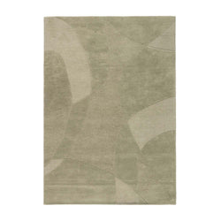 Modern wool floor rug - Fusion Green 730