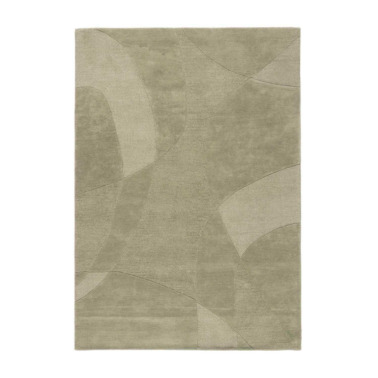 Modern wool floor rug - Fusion Green 730