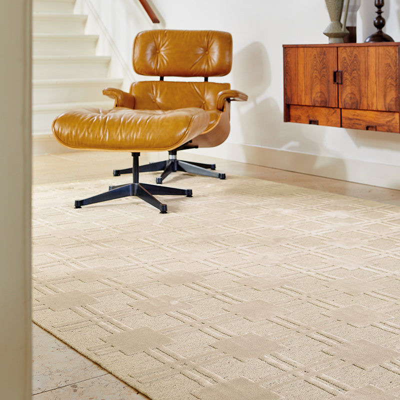 Viscose floor rug - Graphix 3163 Squares Ivory