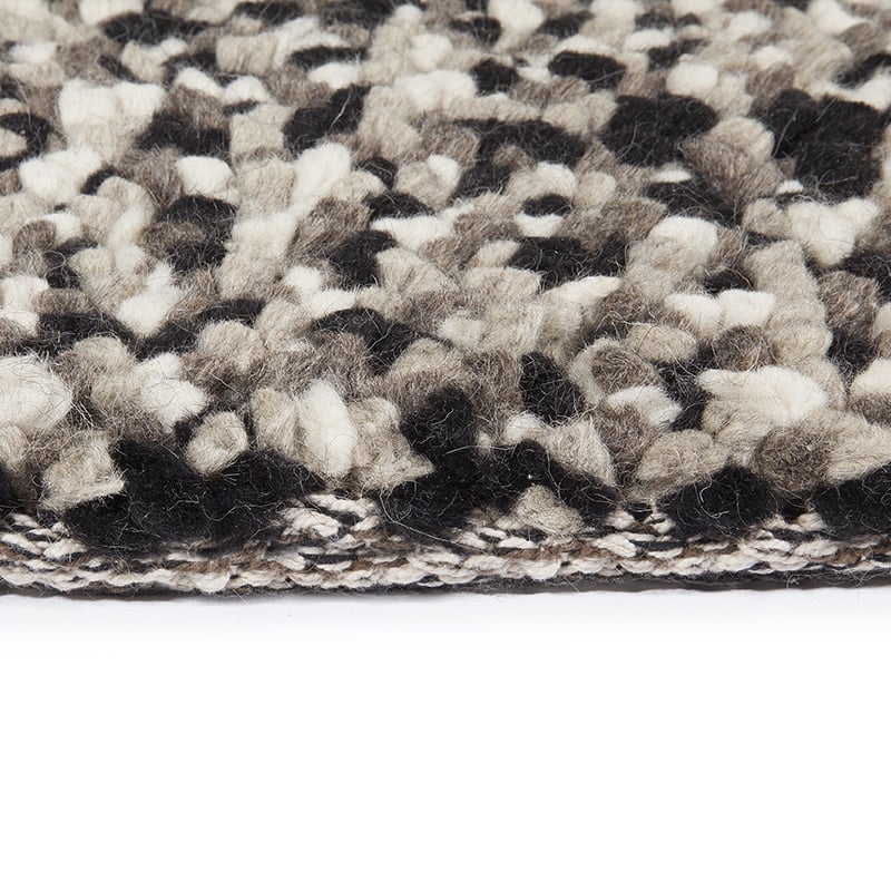 Wool floor rug - Halette Black/White