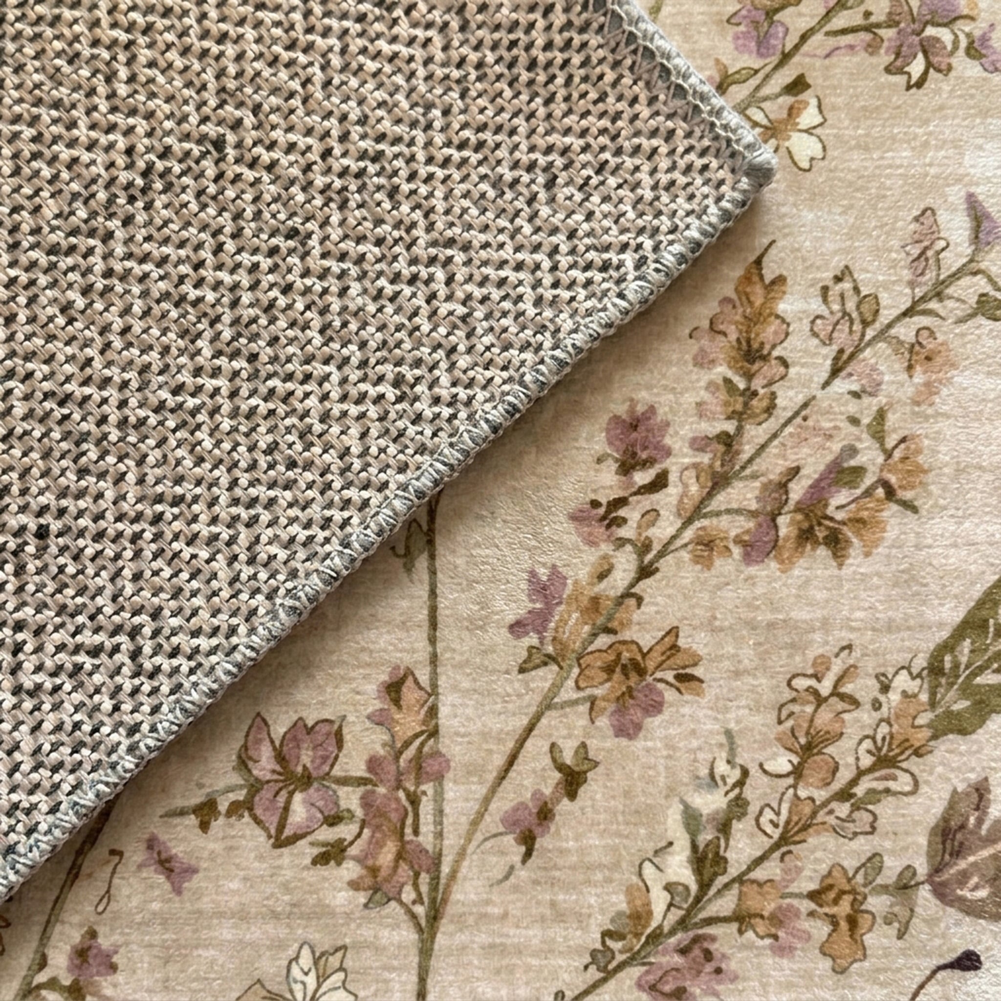 Washable rug - Misty Floral Cream